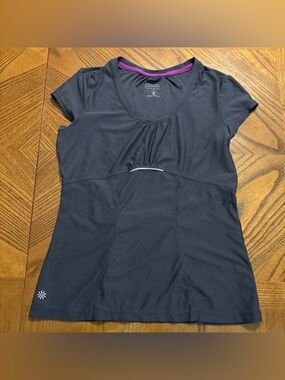 Athleta Charcoal Grey Athletic Shirt w/ Reflective Strip Women’s Size S
